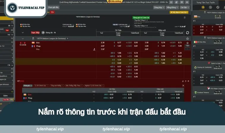 keo 0 75 4 1 Nắm rõ thông tin trước khi trận đấu bắt đầu